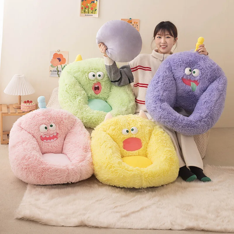 60Cm Cartoon Kawaii Monster Seat Cushion Super Soft Peluche Cuscino Gigante Coloful Plushies Cuscino Decor Per Ragazze Ragazzi Regali