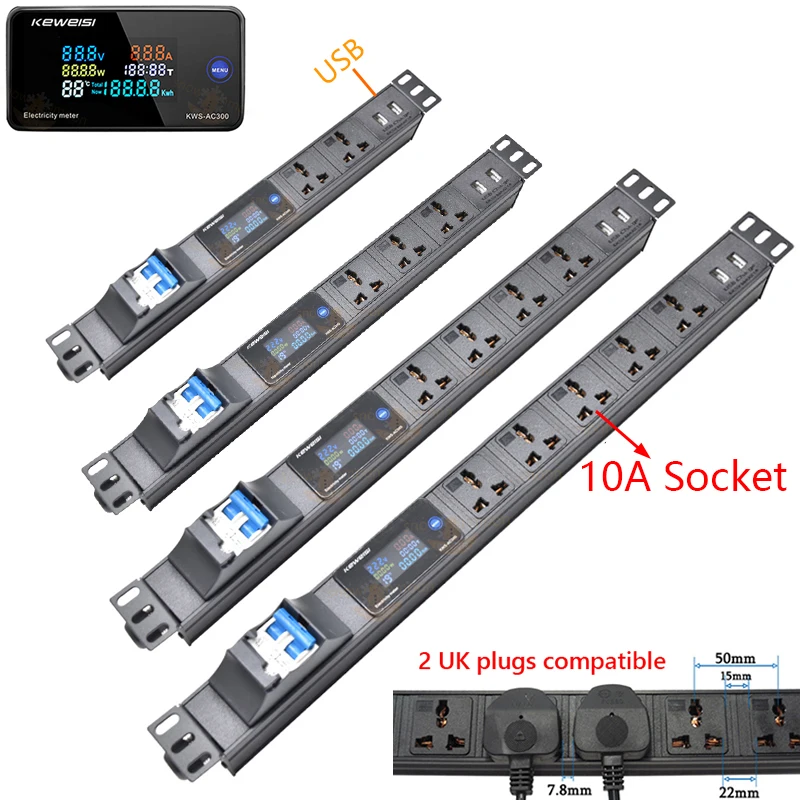 

Умный блок питания для сетевого шкафа распределительный блок питания 2-10 каналов 10 а универсальная розетка цифровой вольтметр Амперметр с 2USB