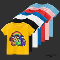 Bright rainbow stick figure print children's top T-shirt beautiful using pure cotton fabric soft and comfortable to highlight se 1