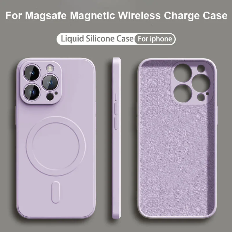 Magnetic Liquid Silicone Shockproof Soft Case with Wireless Charging