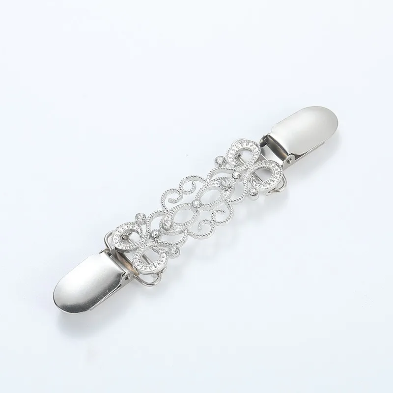 Retro European-American Shawl Clip | Diamond-Encrusted Alloy Scarf Buckle, Anti-Slip Brooch Collar Pin for Women's Accessories