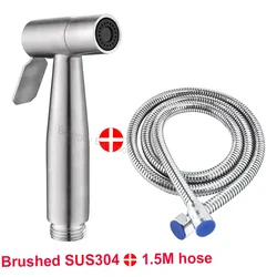 Premium Stainless Steel Handheld Bidet Spray Set with Self-Cleaning Shower Head and Hose - G1/2 (Package A 2 in1)