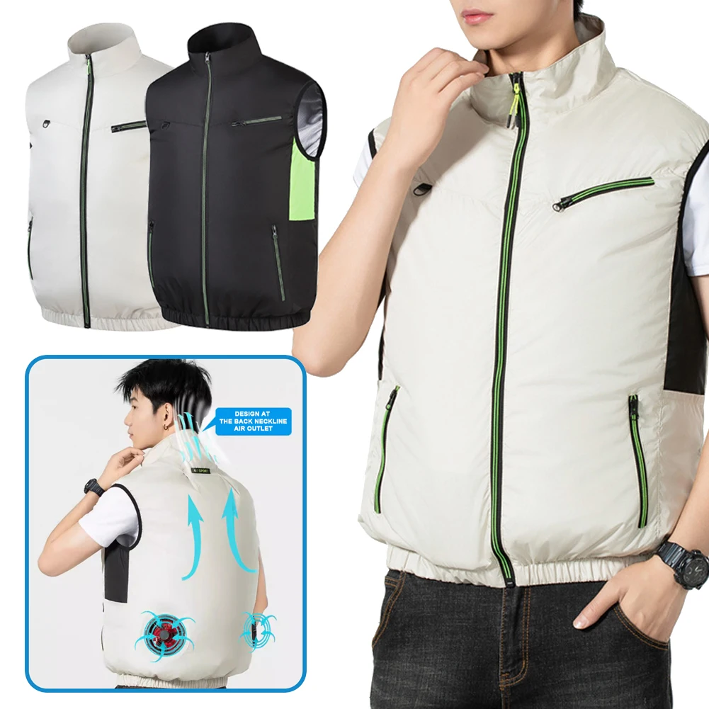 Cool Vest Wearable Cooling Fan Vest Air Conditioner Clothes Cooling 3 Gear Breathable for High Temperature Work Fishing
