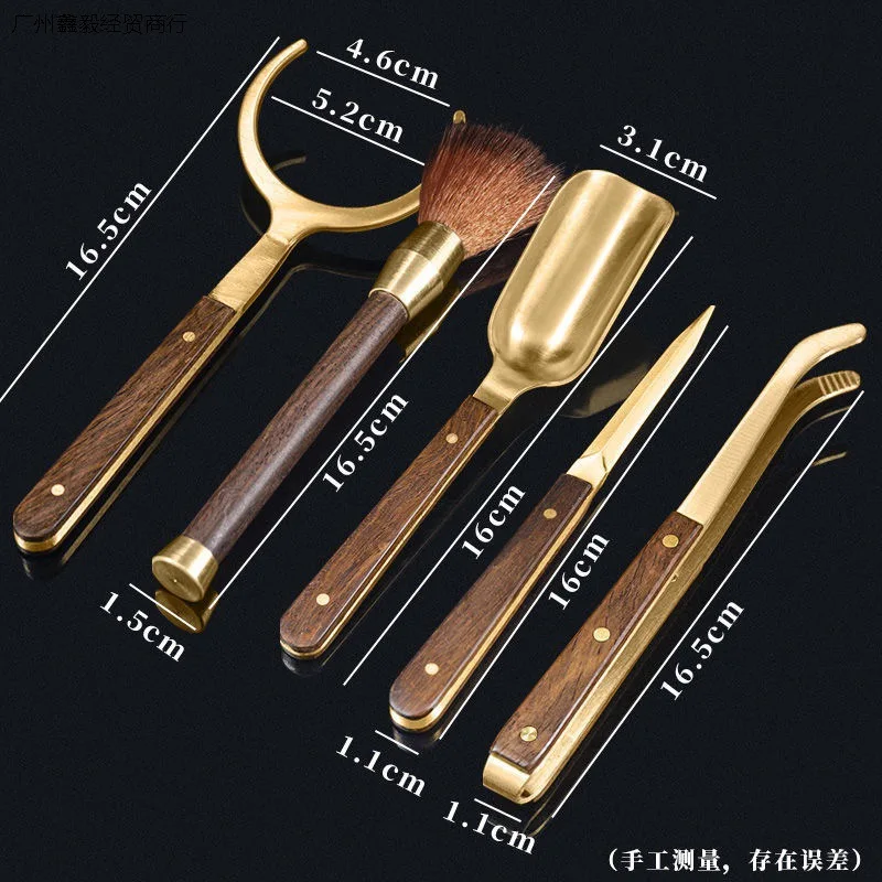 

Pure Copper Tea Ceremony Six Gentlemen Kung Fu Tea Set Accessories 6 Gentlemen'S Complete Tea Making Tools Tea Clip Tea Knife Te