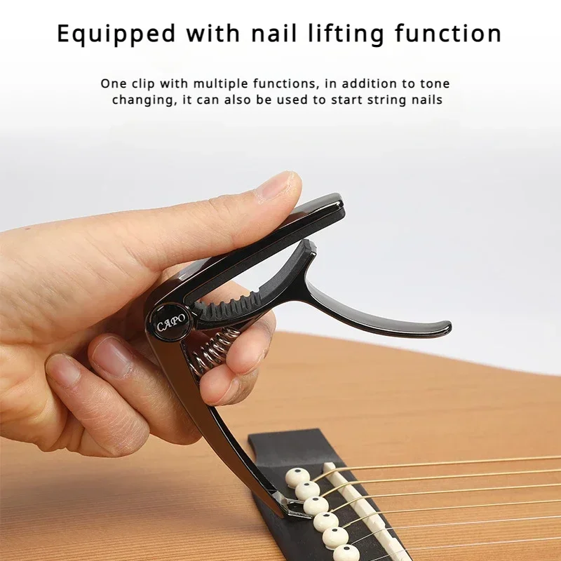 1PC Excellent Metal Guitar Capo Adjustment Clip Guitar Capo for Acoustic Electric Guitars Bass Ukulele with Picks Holder Guitar Accessories