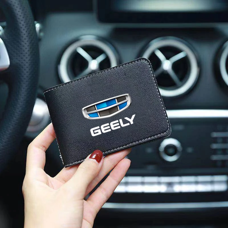 

PU Leather Car Driving Documents Case Credit Card Holder For Geely Atlas Coolray Emgrand EC7 EC8 X7 EX7 CK2 CK3 GL GS