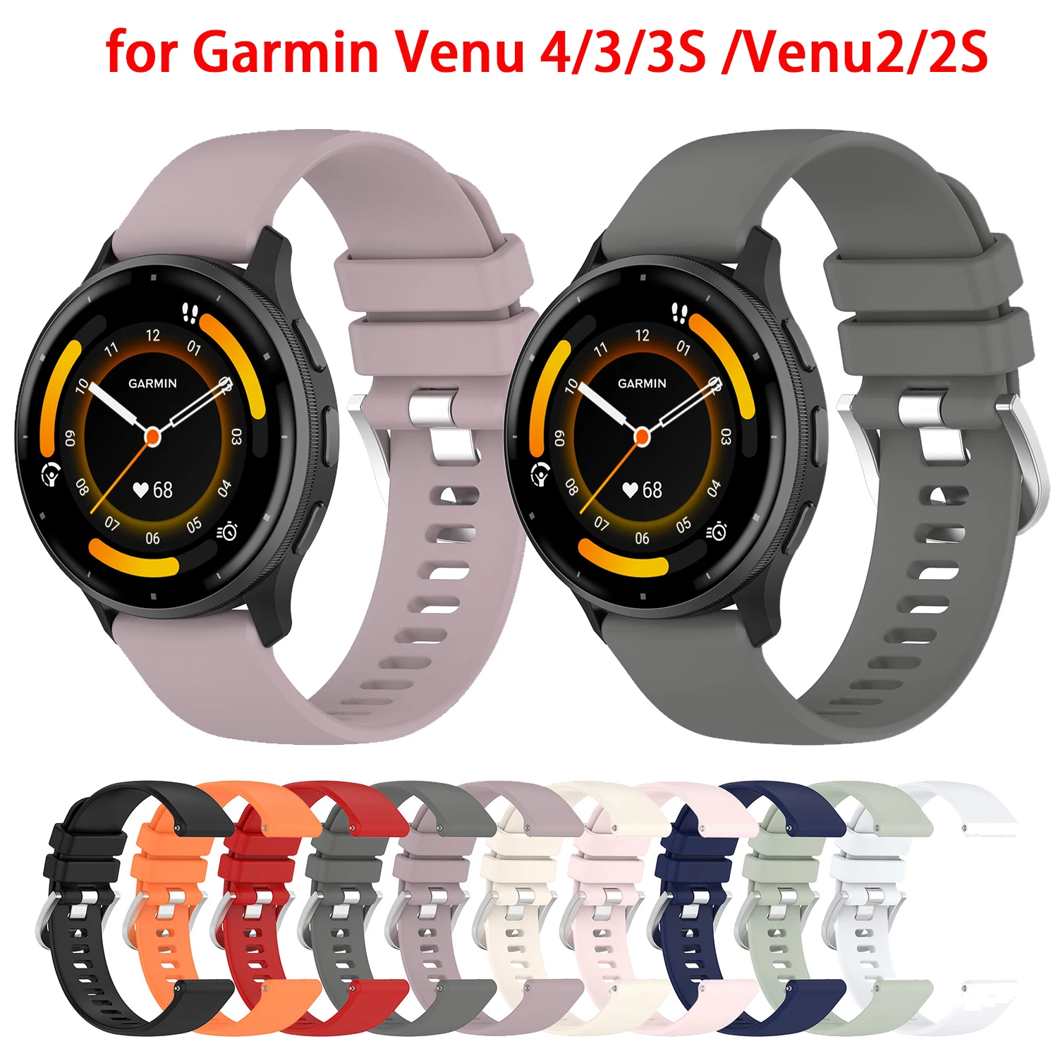Silicone Watch Strap Replacement - Multiple Sizes Available