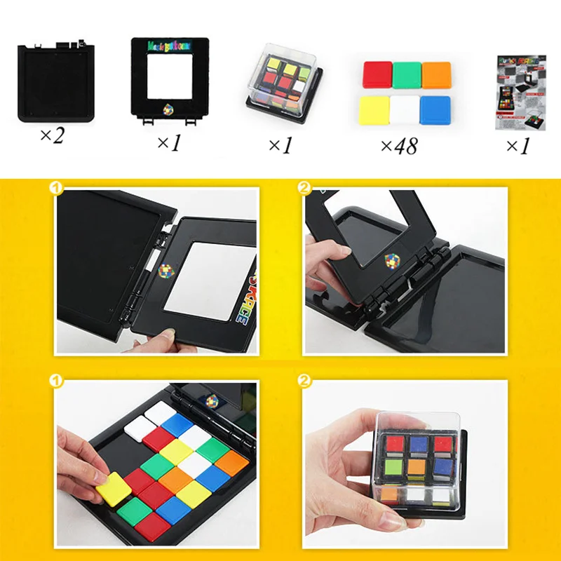 Children\'s Board Games Educational Toys Two People Battle Race Colorful Squares Jigsaw Puzzle Educational Toys For Children Gift