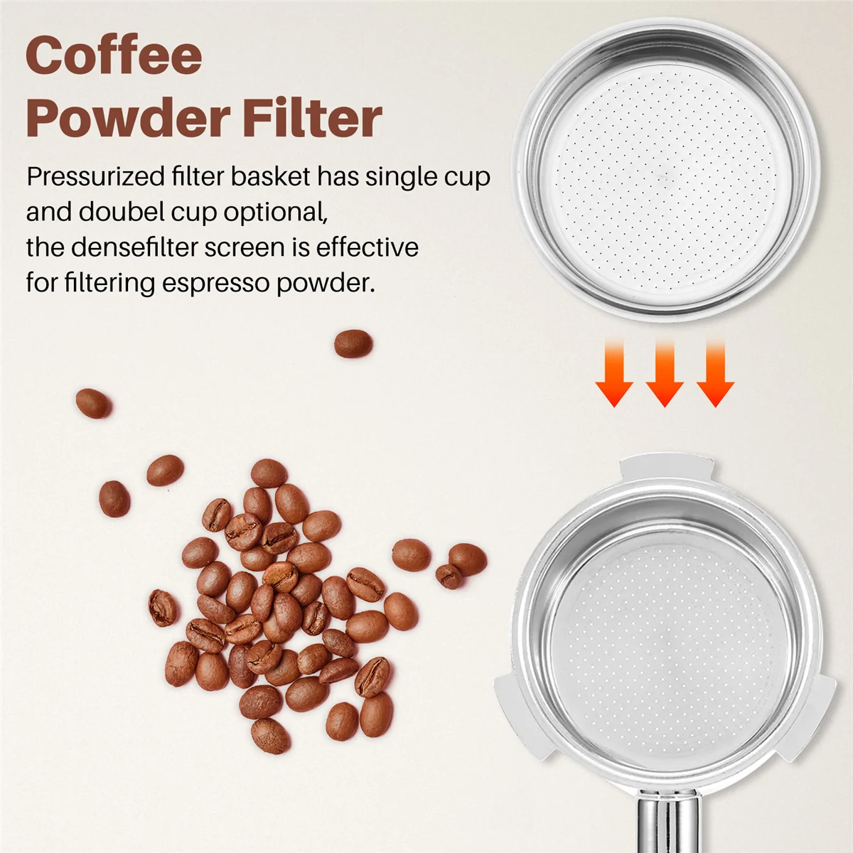 2PCS 51mm Stainless Steel Coffee Machines Pressurized Filter Basket Powder Basket Coffee Bottomless Portafilter Filter HOT