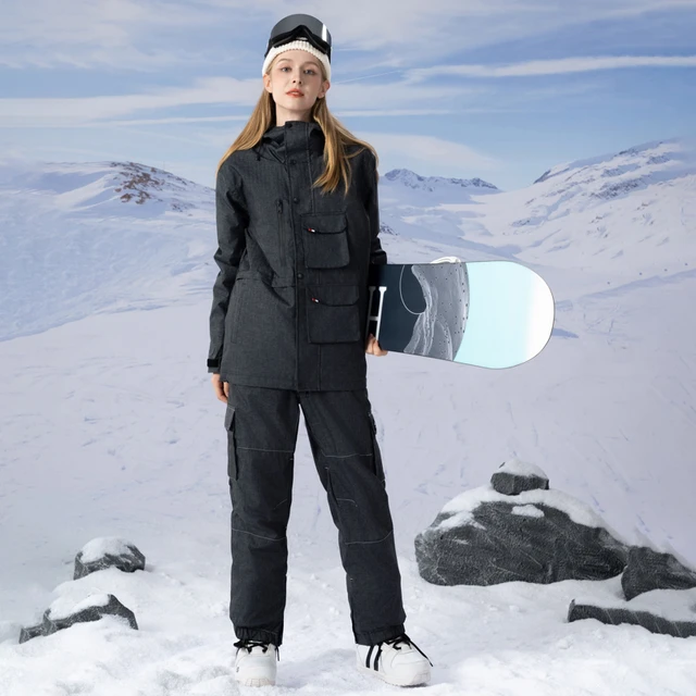 Traje de esquí de invierno para mujer y hombre, chaqueta de snowboard al  aire libre, conjunto de esquí cálido grueso, pantalones de nieve  impermeables a prueba de viento, nuevo - AliExpress