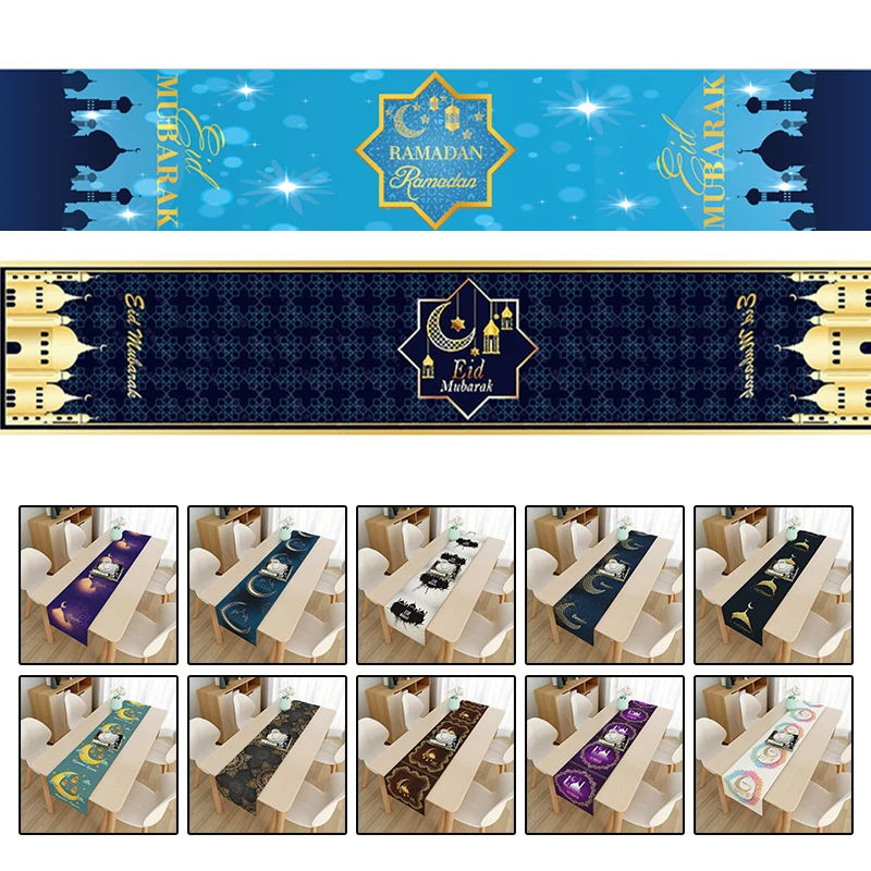 

Ramadan Decor Table Runner EID Mubarak Decor Home Tablecloth Ramadan Kareem Islamic Muslim Party Eid Al Adha Gifts