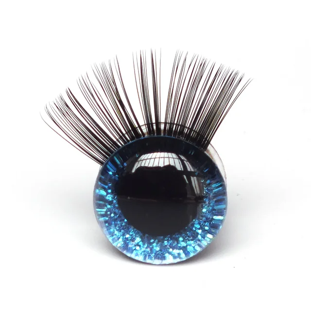 New 20pcs/lot Glitter Toy eyes with eyelash with Hard washer for DIY  amigurumi 6