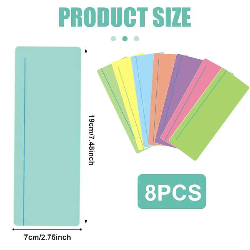 난독증을 위한 8개의 독서용 자, 어린이를 위한 시각적 스트레스를 줄여주는 컬러 오버레이 독서 가이드 스트립