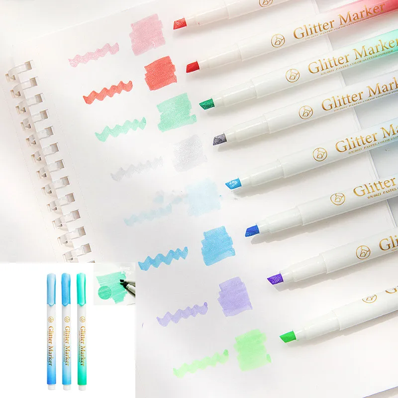 8 Color Art Highlighter Pen Kawaii Candy Special Markers Tools Office School Stationery Supplies |