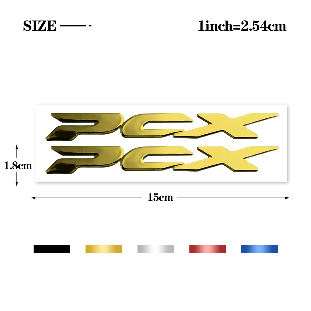 2Pcs Pcx Sticker 3D Epoxy Motorcycle Stickers Exhaust Decals Emblem Badge Accessories For Honda Pcx125 Pcx150 Pcx160