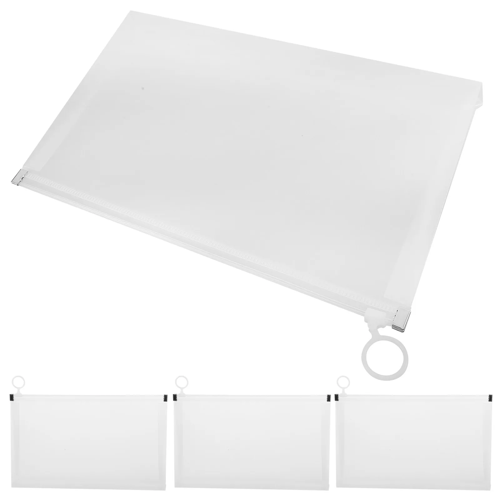 4Pcs 영수증 보관 주머니 지퍼 파일 주최자 직원 학생 사무실 사용을 위한 휴대용 문서 가방