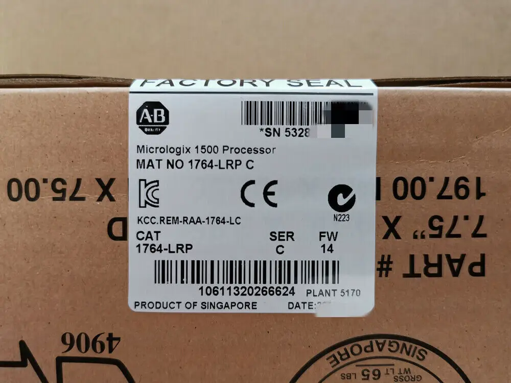 

1 PCS New Factory Sealed AB 1764-LRP SER C MicroLogix 1500 Processor PLC 1764LRP