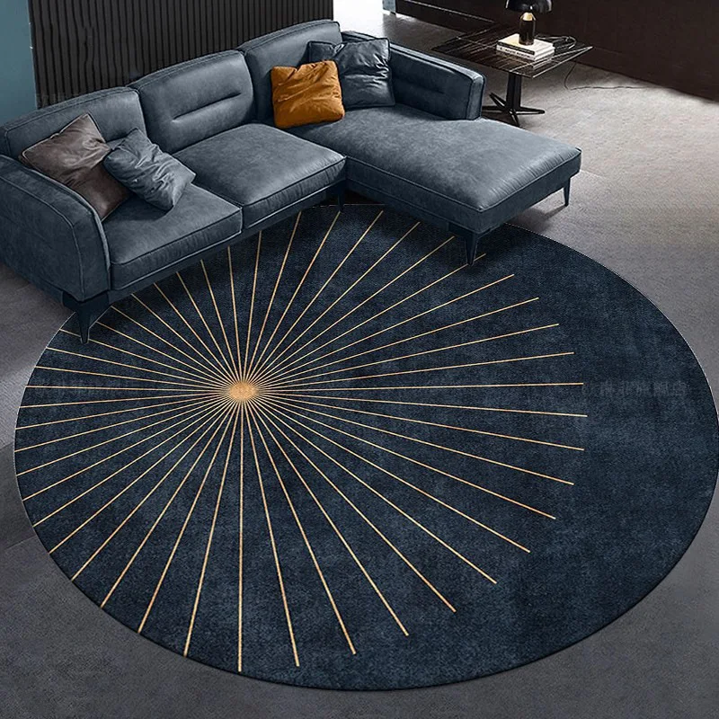 Alfombra redonda VIKAMA ligera de lujo para escritorio de oficina, antideslizante, para el hogar, mesa de comedor, estudio, área grande, decoración de dormitorio