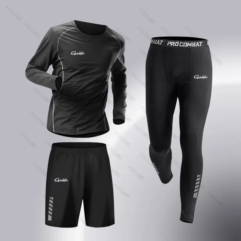 Gamakatsu moda de pesca 3-5 uds conjunto de ropa deportiva para correr para hombre traje de chándal de Fitness ropa depo