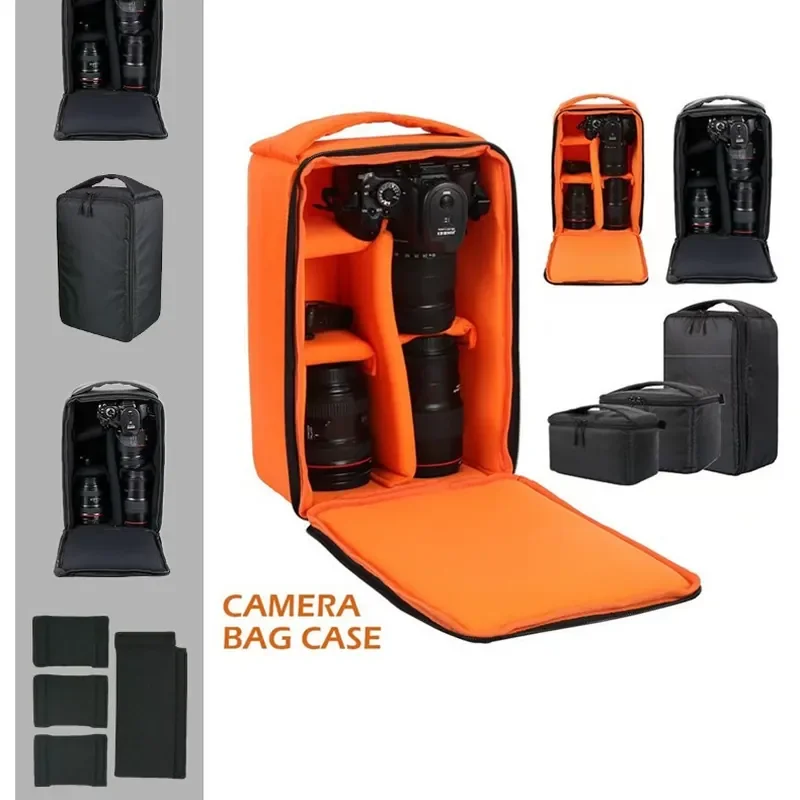 Sac photo DSLR imperméable antichoc pour appareil et 3 objectifs