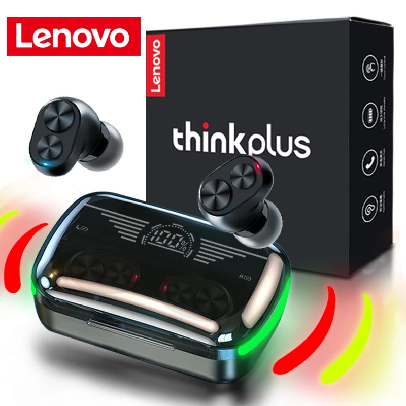 Lenovo Wireless Earbuds Bluetooth Headphone With Wireless Charging Case