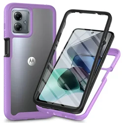 Crystal Clear Shockproof Case with PET Screen Protector for Motorola Moto G Series (PURPLE)