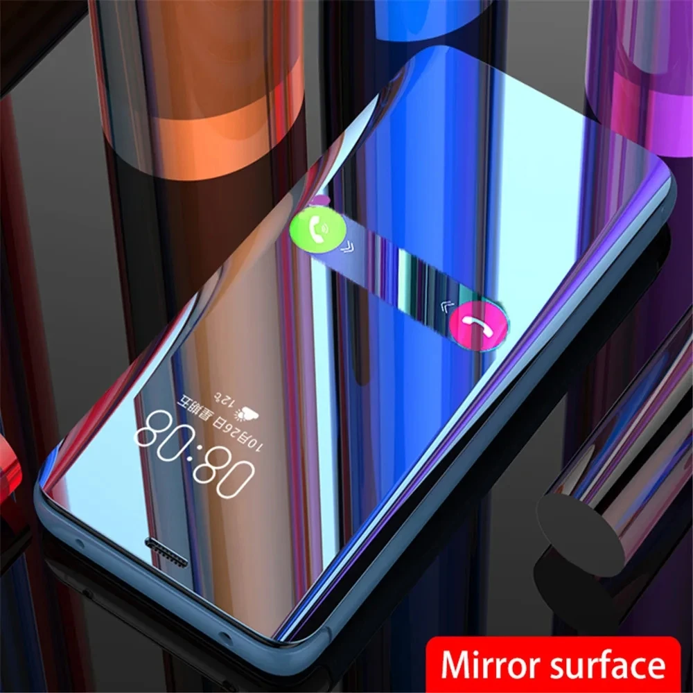 Premium Smart Mirror Magnetic Flip Leather Cover - Book Stand Shell Case