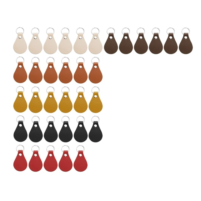 

Семейный комплект брелоков для ключей, кожаный брелок для ключей, кожаный брелок для ключей с кольцами и заклепками для рукоделия (6 цветов)