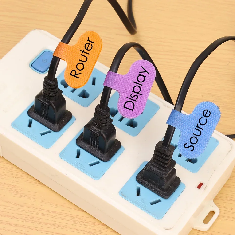 Self Adhesive Cable Labels Reusable Writable Cord Label Tags Cable Management Wire Organizer Home Wires Handwriting Tags