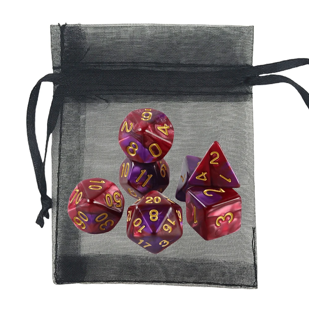 7pcs DND Polyhedral Dice Double-color Dice with A Bag for Board Game DND RPG Role Playing Game Accessories Sb9278d6337f8478086697a474bdd56c5Y