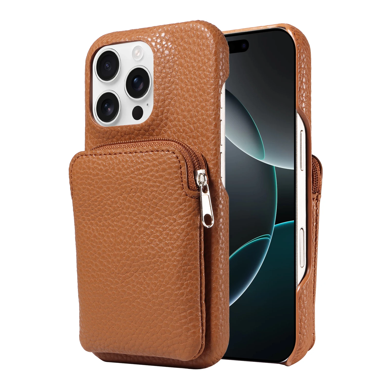 Elegant Faux Leather Phone Case with Card Holder - Shockproof & Drop-proof Protection