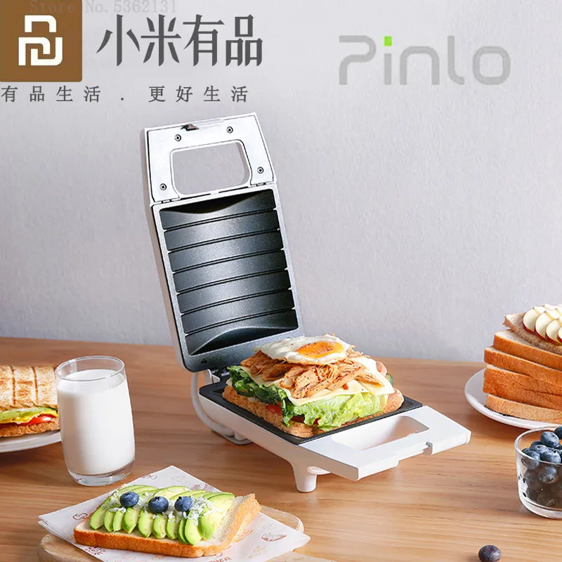 

Youpin Pinlo Mini Sandwich Machine Kitchen Breakfast Bread Maker Toaster Toast Machine Frying Egg Maker For Household Appliances