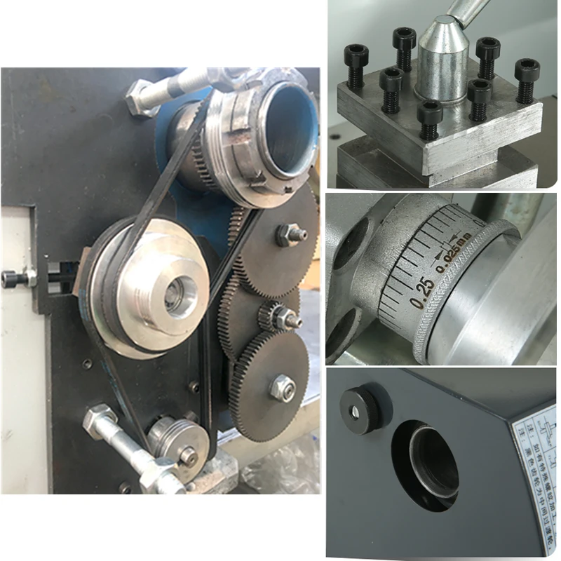 WM210 1100W 400 600 800MM Semi-Automatic Metal Lathe Length Auto Threading Making Mini CNC Machine 5