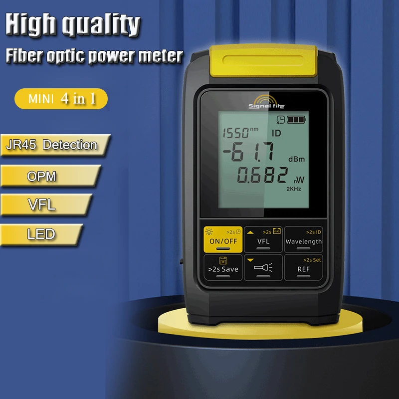 20MV Mini 4 in 1 Fiber Optical Power Meter FTTH JR45 Network Cable Test Tool -50～+30dbm VFL Visual Fault Locator Tool Kit