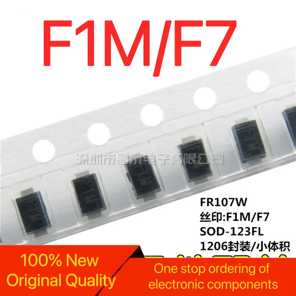 

【 100 шт. 】SMT Диод Быстрого Восстановления FR107W, трафаретная печать F1M/F7 SOD-123FL 1206 Флюза 107