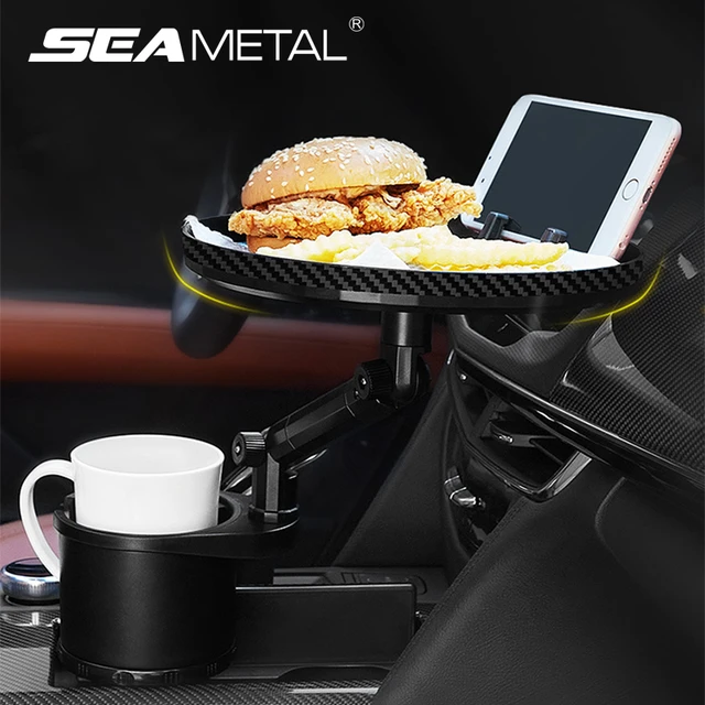 Universal Car Cup Holder Adjustable Car Meal Tray With Cup Holders