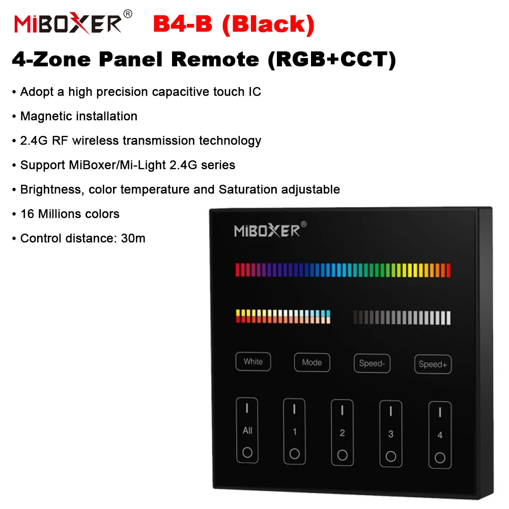 Smart 4-Zone Touch Panel with Adjustable Brightness and Timer