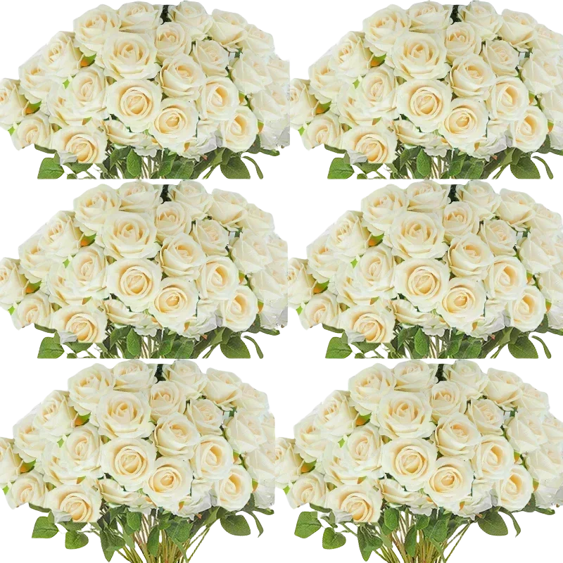 50pcs Realistic Silk Rose Bouquet 4