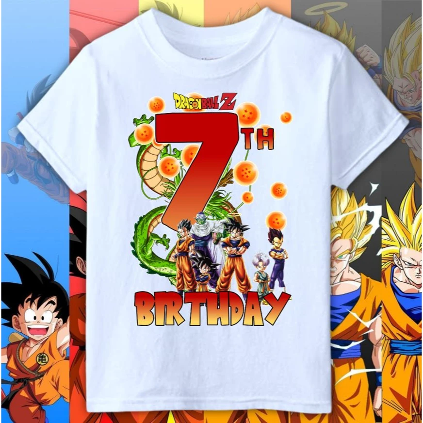 2026 Sommer Neu Dragon Ball BIRTHDAY Kinder-Shirt Jungen Mädchen T-Shirt 0-12 Jahre Alt Modisch Lässig Y2K Kurzarm Trendige Kleidung – Detail 19