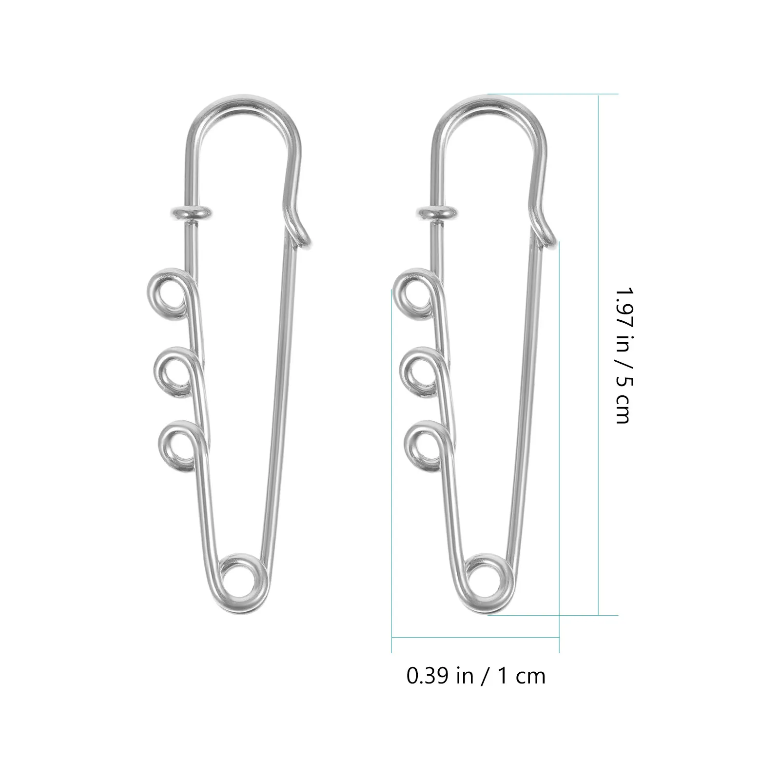 50개 안전핀 브로치 부자재 금속 바늘 모양 핀 DIY 공예용 핀 의류, 담요, 쥬얼리 액세서리용