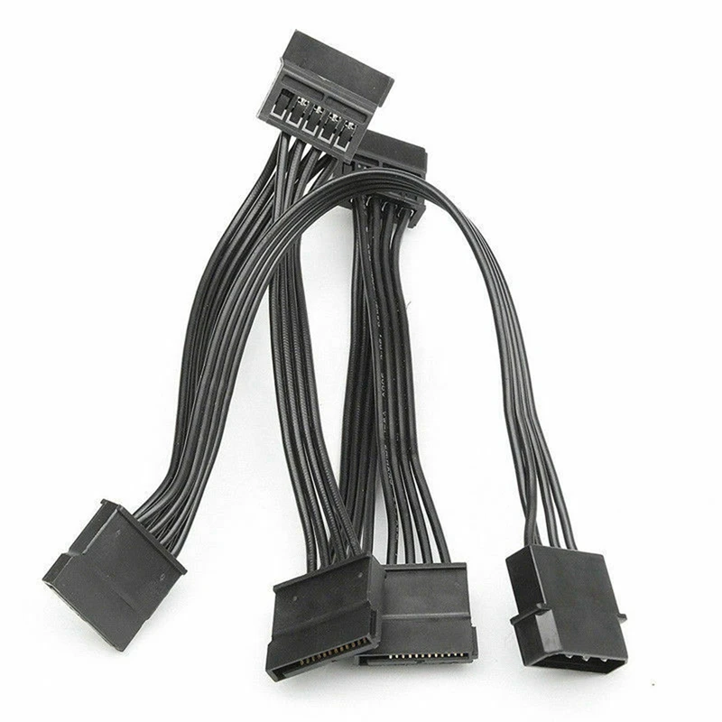 

Кабель питания с 8x4 контактами IDE на 5 портов, кабель питания с 4 контактами Molex на несколько SATA портов, провод 18AWG, шнур питания для жесткого диска, HDD, SSD, ПК