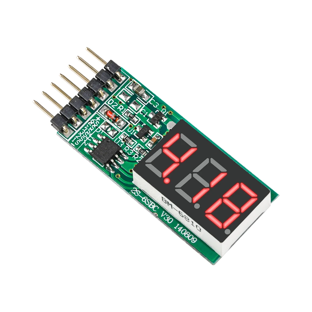 Testeur de tension batterie LiPo 2S-6S pour modélisme RC avec câbles et connecteurs