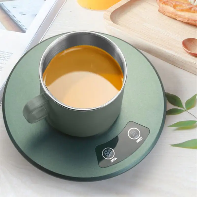 NEW Fast Cooling Cup 2-In-1 Smart Cooling & Heating Coaster Electric Coffee Milk Warmer Beverage Tea Cup Mug Mat USB Portable