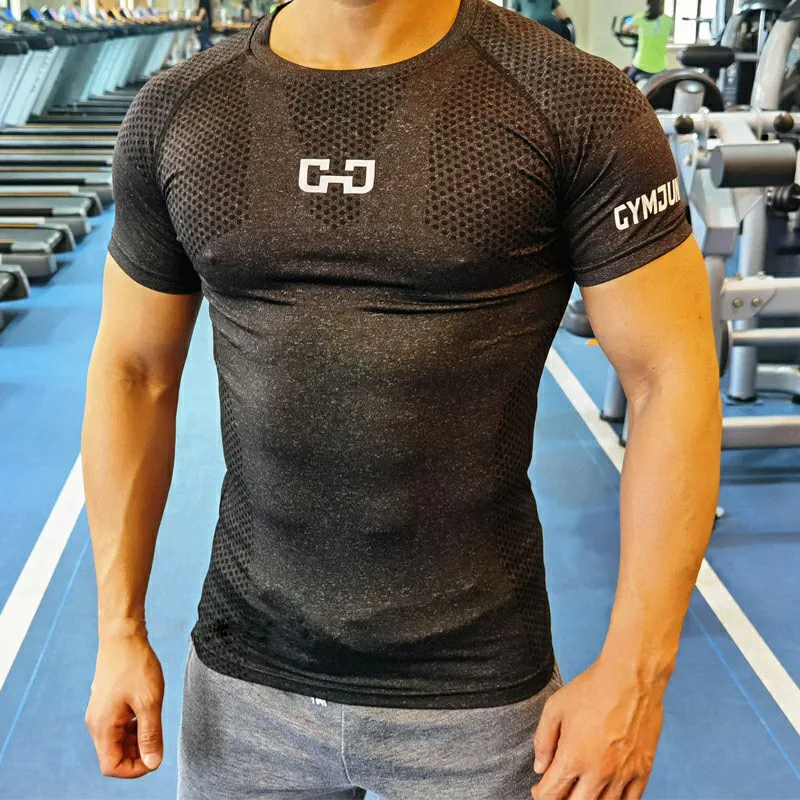 Men's Quick Dry Sport Compression T-shirt Fitness Tight Short Sleeve Male Gym for sport t shirt,compression shirt,compression t shirt