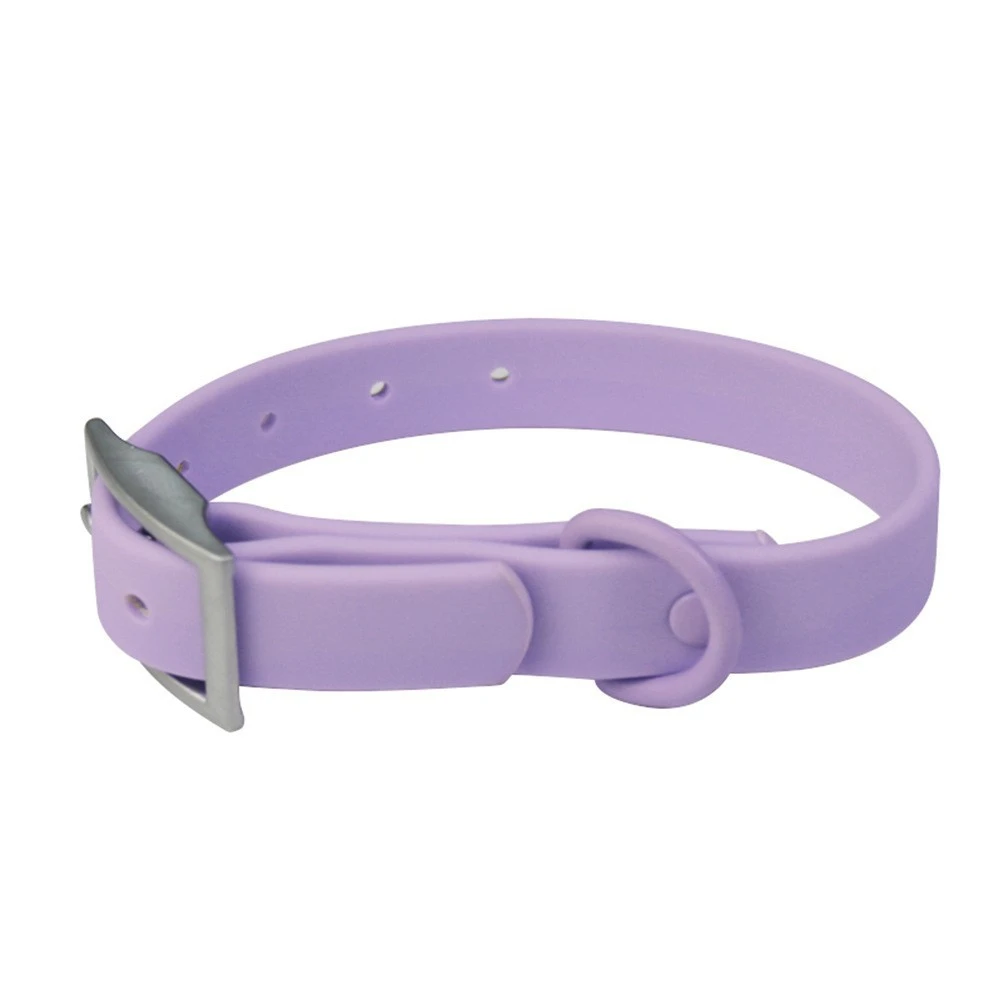 

High Quality Dog Collar Purple PVC Waterproof Pet Collar Unique Puppy Collar Yorkie Dog And Cat Collar With Metal Buckle