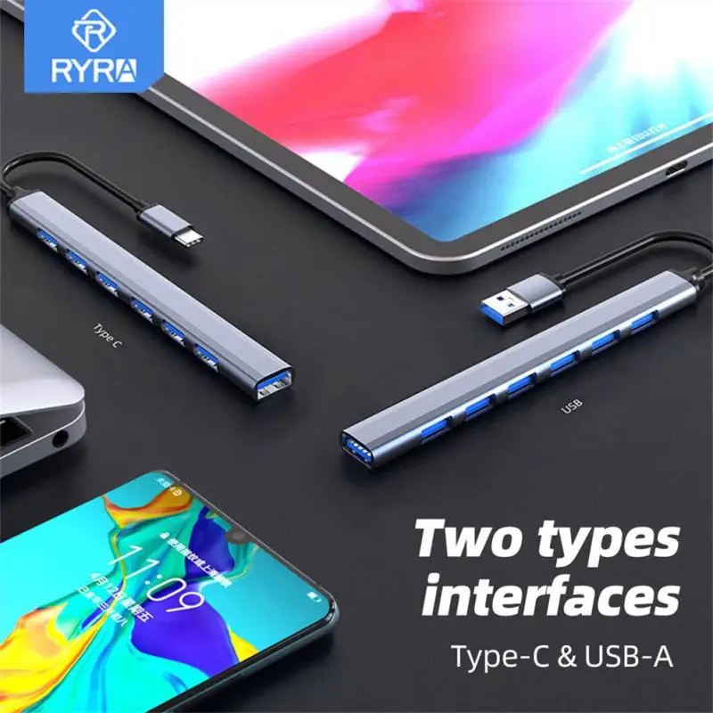 

RYRA USB C HUB USB 3.0 2.0 HUB Type C 4/7/8 Port Multi Splitter Adapter OTG Macbook HUB 13 15 Air Mi HUAWEI Computer Accessories