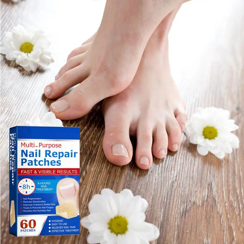 60pcs/set Nail Repair Patches Non Irritating Nail Ingrowning Toenail Corrector Stickers Helps With Cracked Nails 6