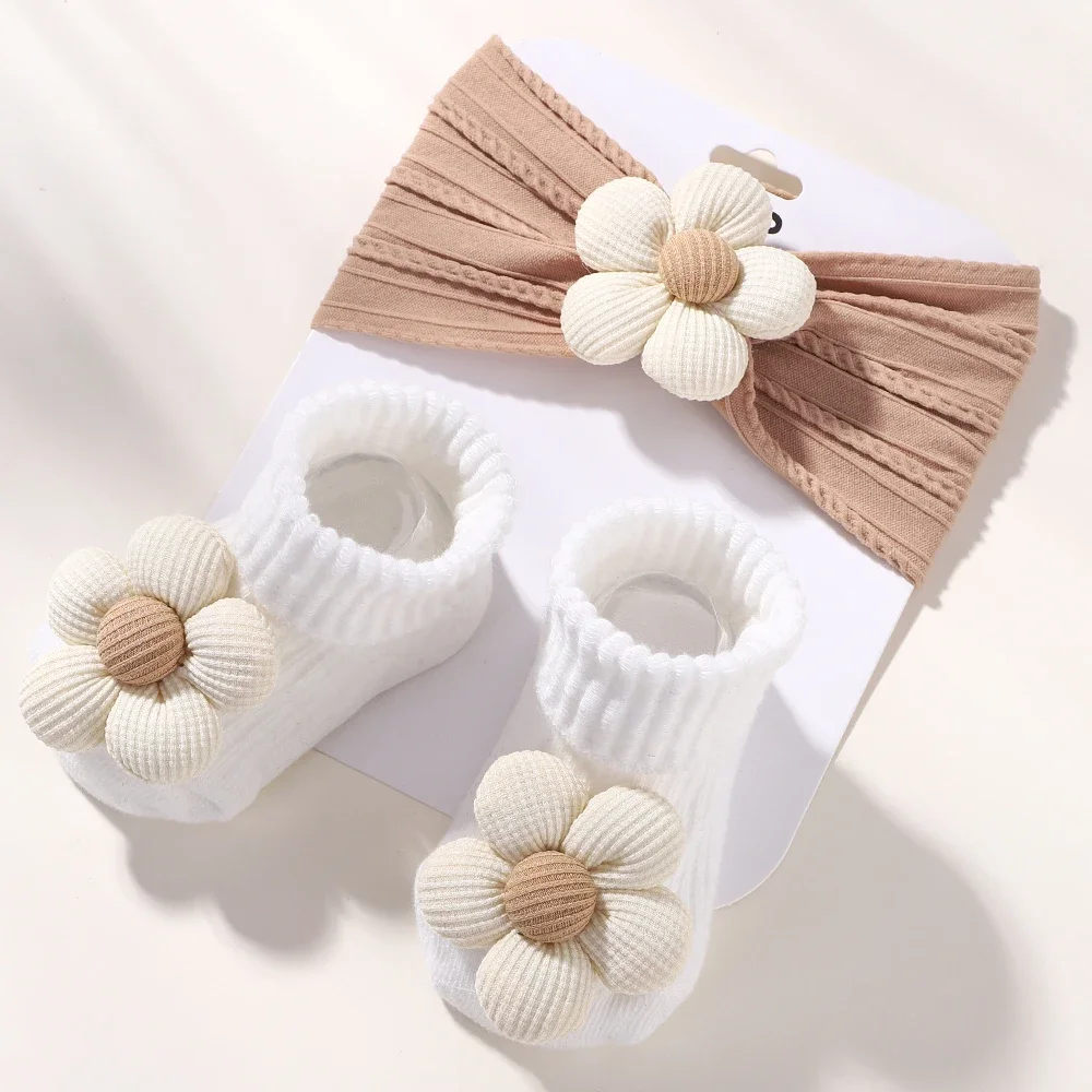 Baby Girl Floral Headband & Socks 1