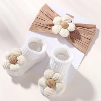 Baby Girl Floral Headband & Socks 1
