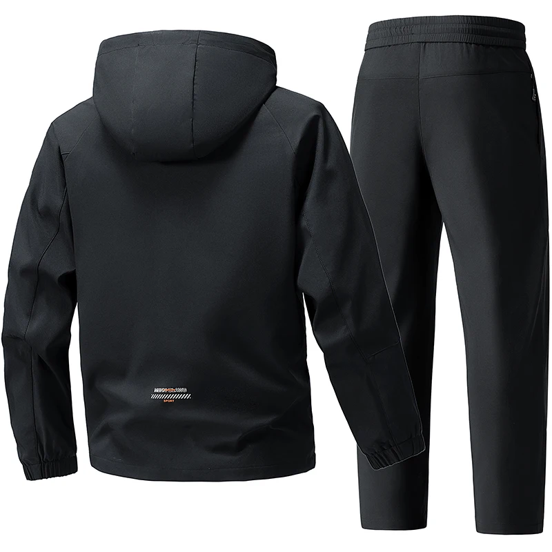 CHRLCK Men's Running Sportswear Suits Breathable Clothes Sports Joggers Training Gym Fitness Tracksuit Sets Male 2